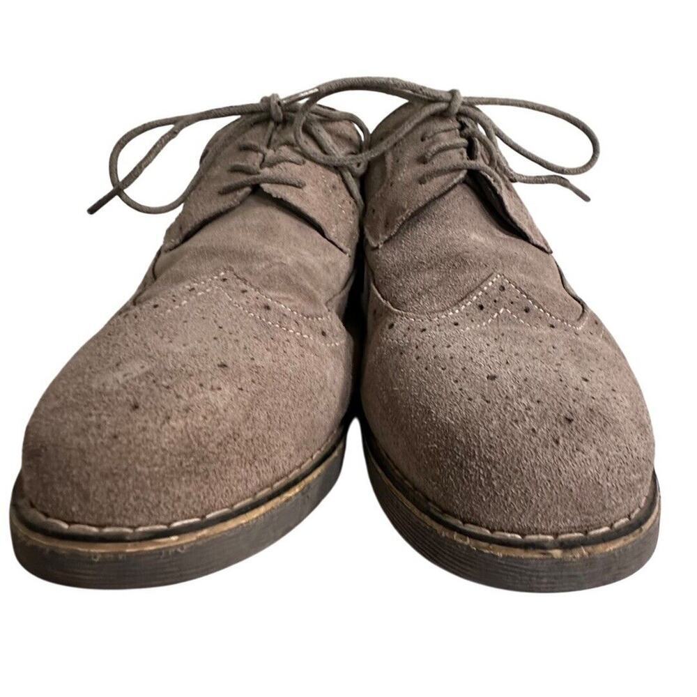 Alpine Swiss Mens Dress Shoes Genuine Suede Wingtip Brogue Oxfords Gray Sz 11 EC - Picture 2 of 16